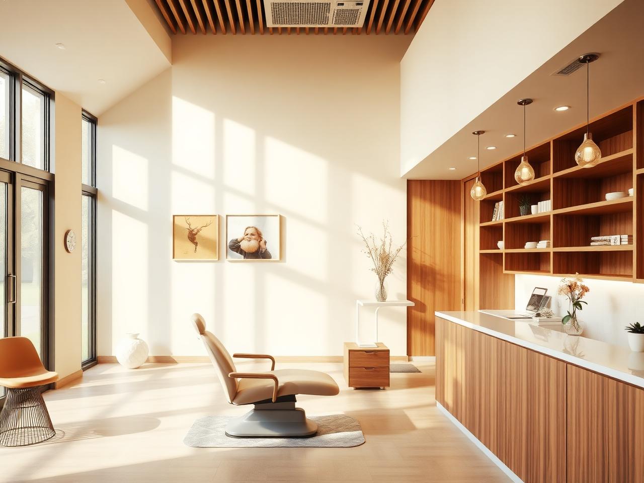 Warm, welcoming reception area at Central Park Dental