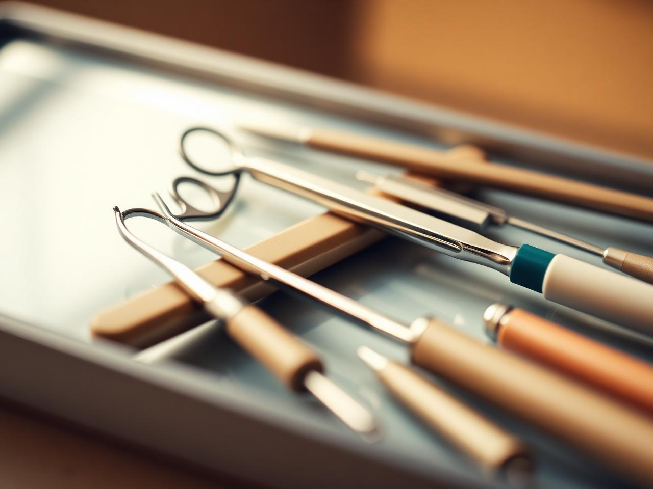 Sterilised dental instruments ready for use